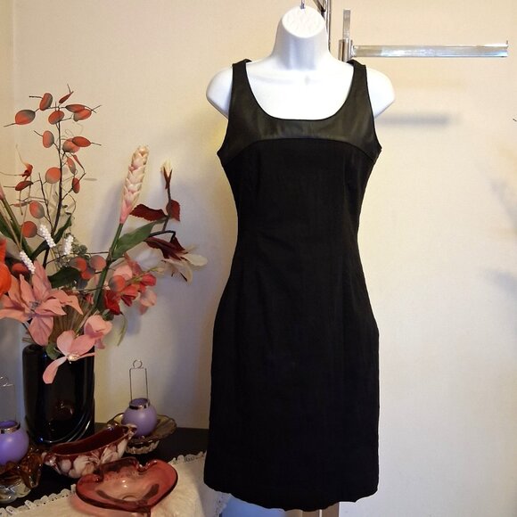 NWT Nousvous Women's Unique Designed Sleeveless Party Dress Black Lined Dresses - Picture 2 of 9